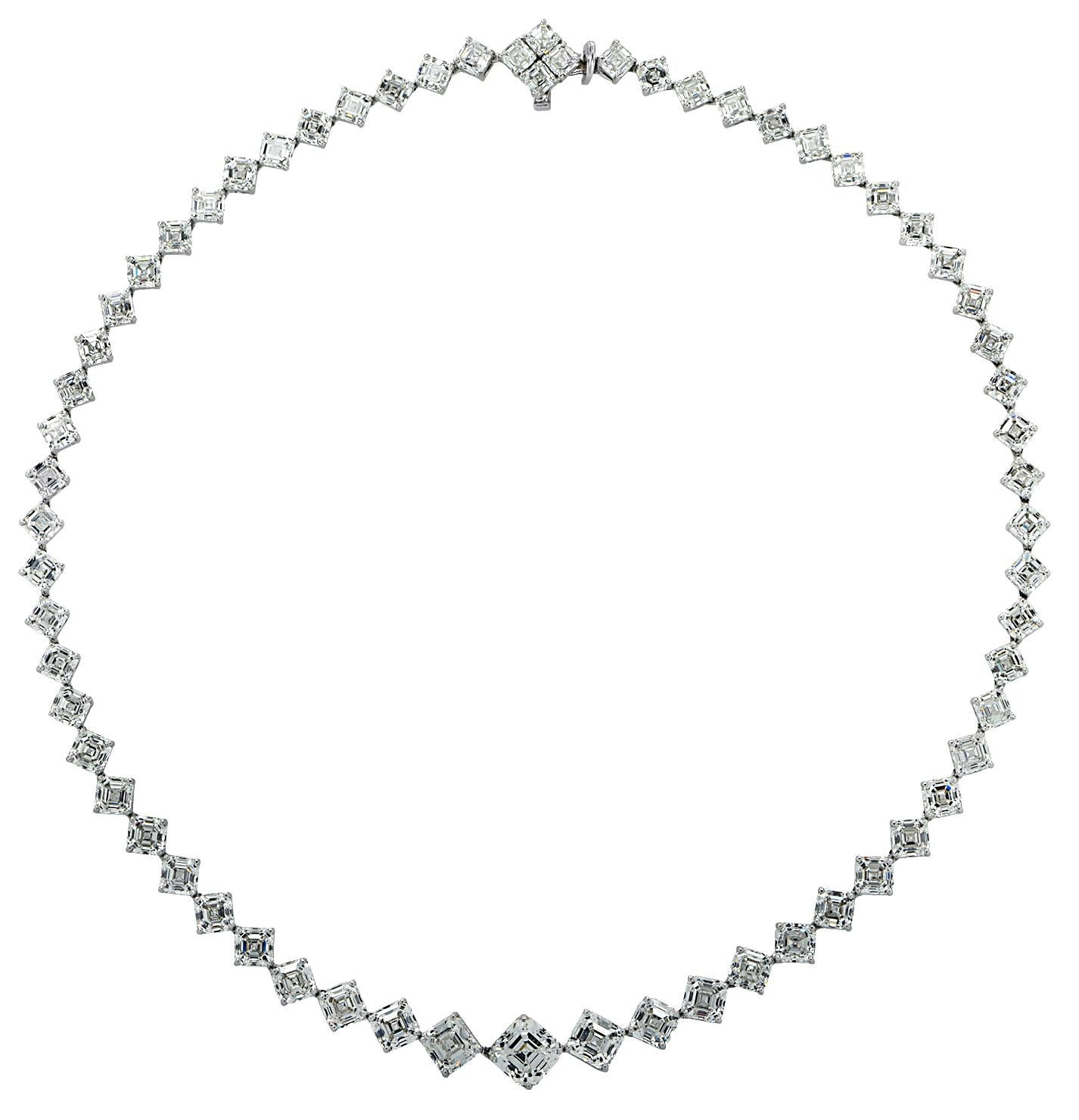 asscher diamond necklace