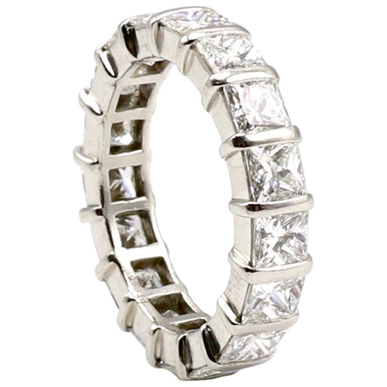 princess cut eternity band platinum