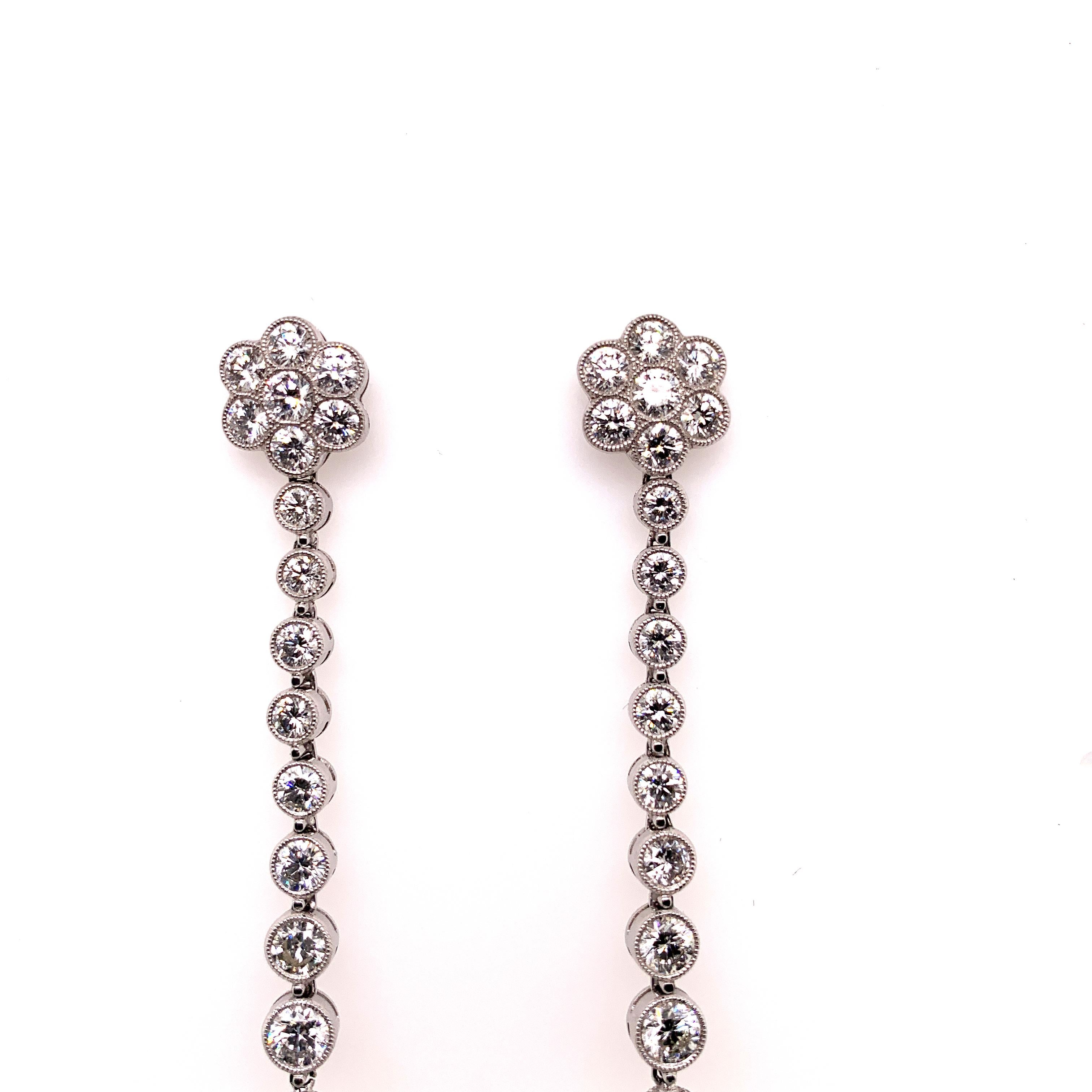 Sophia D. 4.27 Carat Diamond and Pearl Platinum Earrings  For Sale 2