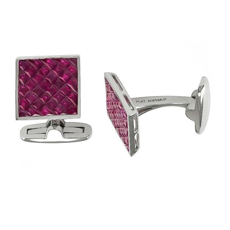 Sophia D 4.34 Carats of Ruby Cufflinks set in Platinum.

Sophia D by Joseph Dardashti LTD has been known worldwide for 35 years and are inspired by classic Art Deco design that merges with modern manufacturing techniques.