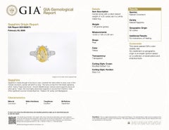 Platinum 4.47cw GIA No Heat Ceylon Pear Yellow Sapphire w/ Diamond Teardrop Ring