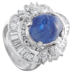 Anello in platino con diamanti e zaffiri da 4,50 carati MF20-012826