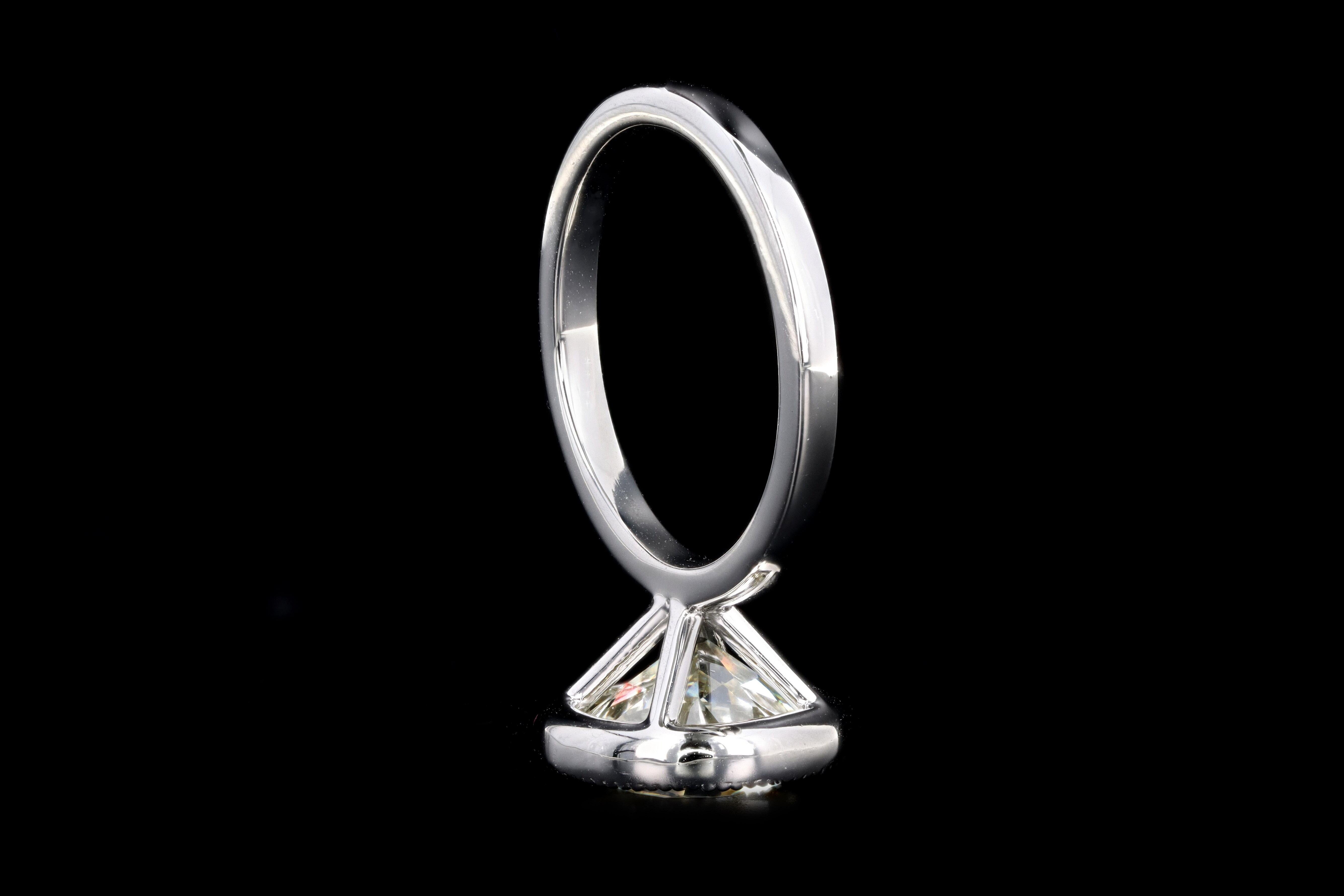 Platinum 4.52 Carat Old European Diamond Bezel Engagement Ring 1
