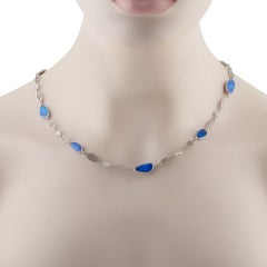 Platinum 4.60ct Diamond and Opal Necklace MF22-012326