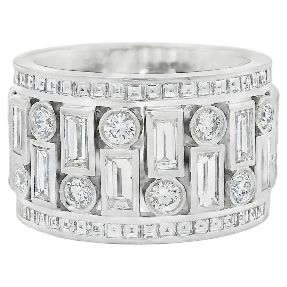 Platinum 4.7ctw Diamond Art Deco Eternity Band