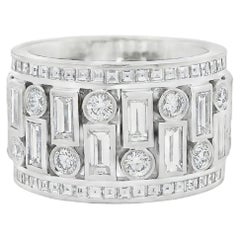 Platinum 4.7ctw Diamond Art Deco Eternity Band