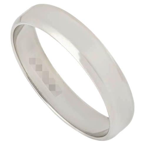 Platinum 4mm Bevelled Edge Wedding Band For Sale