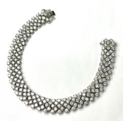 Platinum 5 Row Flexible 15.96Cttw Tennis Bracelet