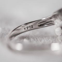 Platinum 5 Row Round and Baguette Diamonds Ring AIG Certified