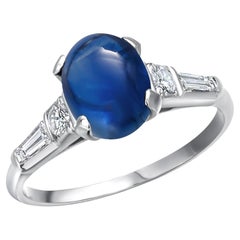 Platinum 5-Stone Ceylon Sapphire and Diamond Ring