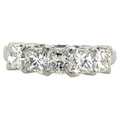 Platinum 5-Stone Diamond Ring, Set With 1.45ct Natural Diamonds