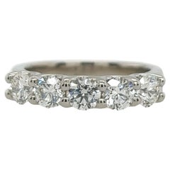 Platinum 5-Stone Diamond Ring, Set With 1.50ct GIA Round Brilliant Cut Diamonds