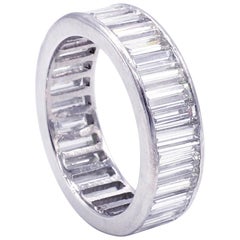 Platinum 5.00 Carat Baguette Diamond Eternity Band Ring
