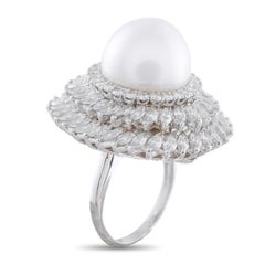 Bague en platine avec perles et diamants de 5,0ct MF39-020326