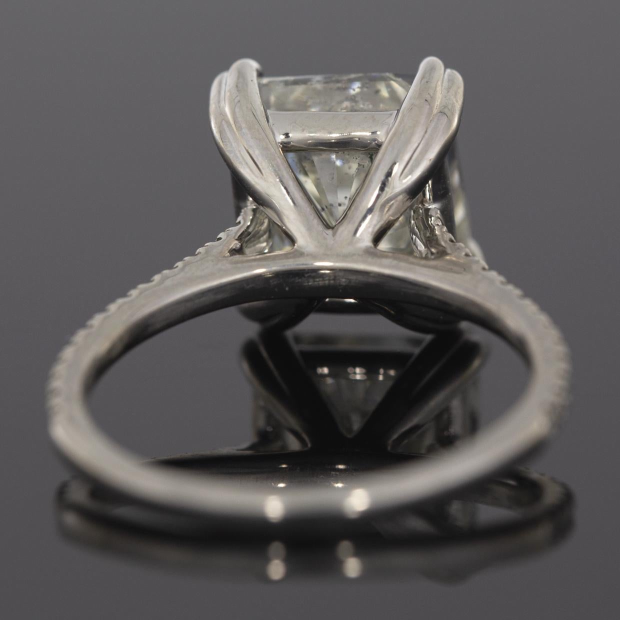 Radiant Cut Platinum 5.31 Carat Certified Radiant Diamond Custom Engagement Ring