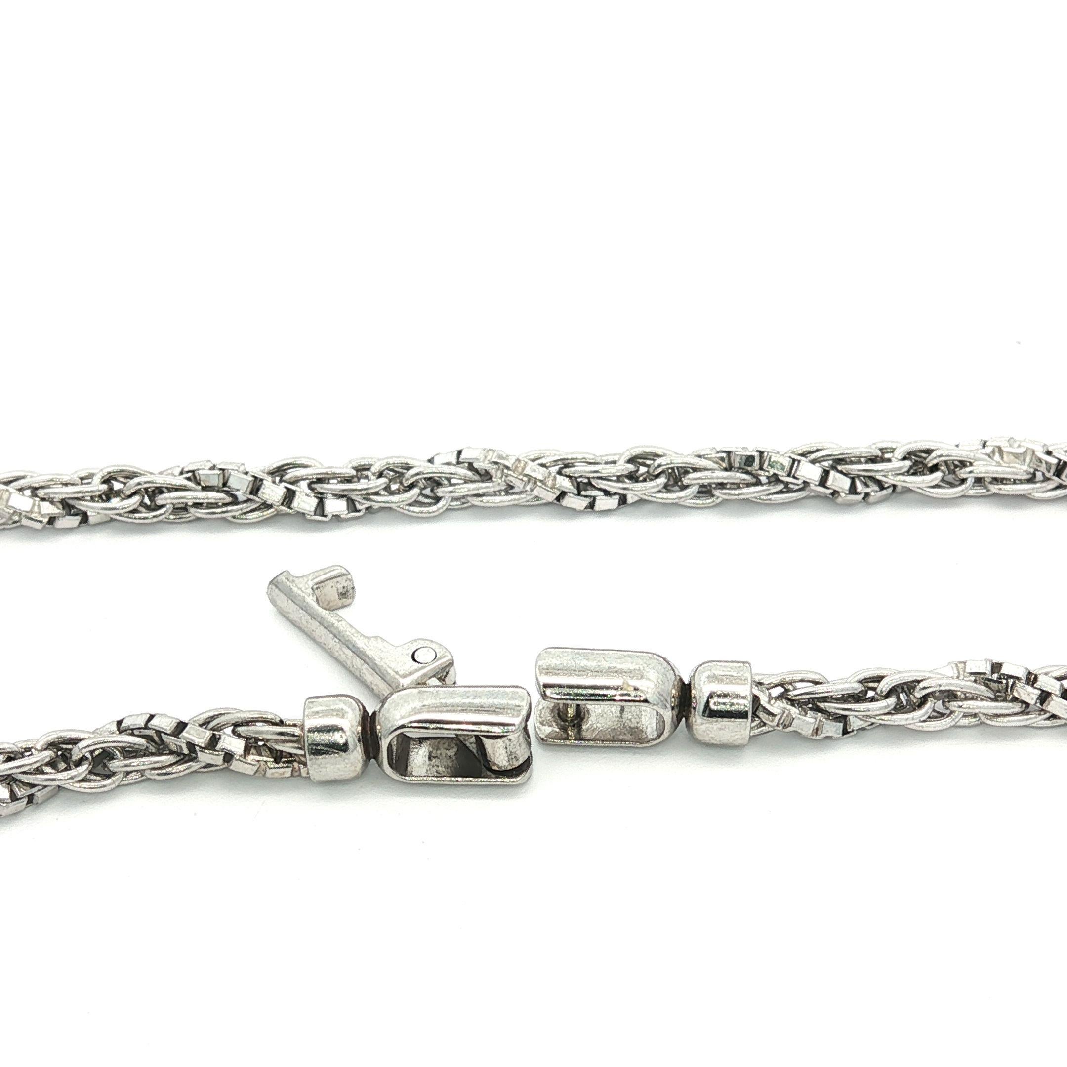Collier en platine 5.36ct Tanzanite Diamond Open Fan Rope Box Link Chain en vente 5