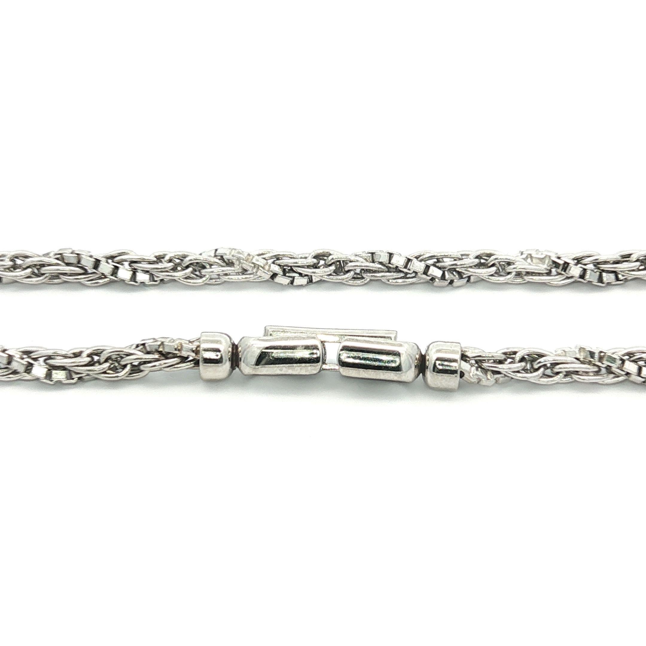 Collier en platine 5.36ct Tanzanite Diamond Open Fan Rope Box Link Chain en vente 4