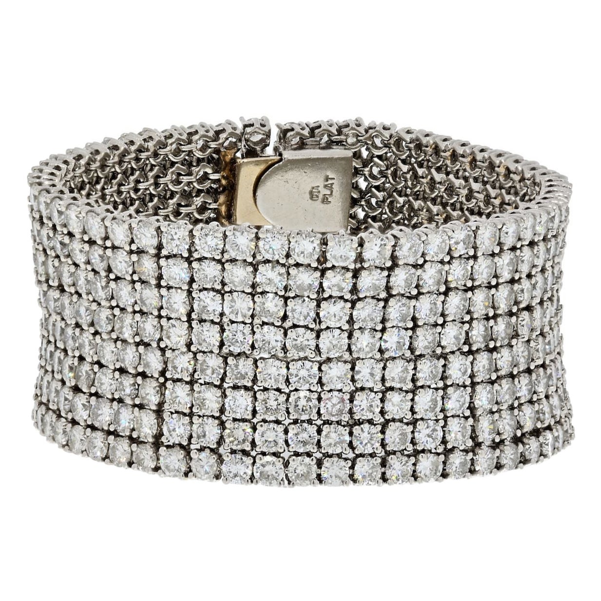 Platin 55 Karat Diamant Carpet Multi Row Armband