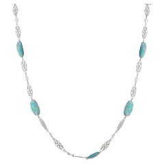 Platinum 5.50ct Diamond and Opal Necklace MF25-012326