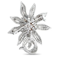 Platinum 5.50ct Diamond and Pearl Sunflower Brooch  MF15-012326