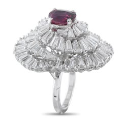 Platinum 5.50ct Diamond and Ruby Ring MF18-013026