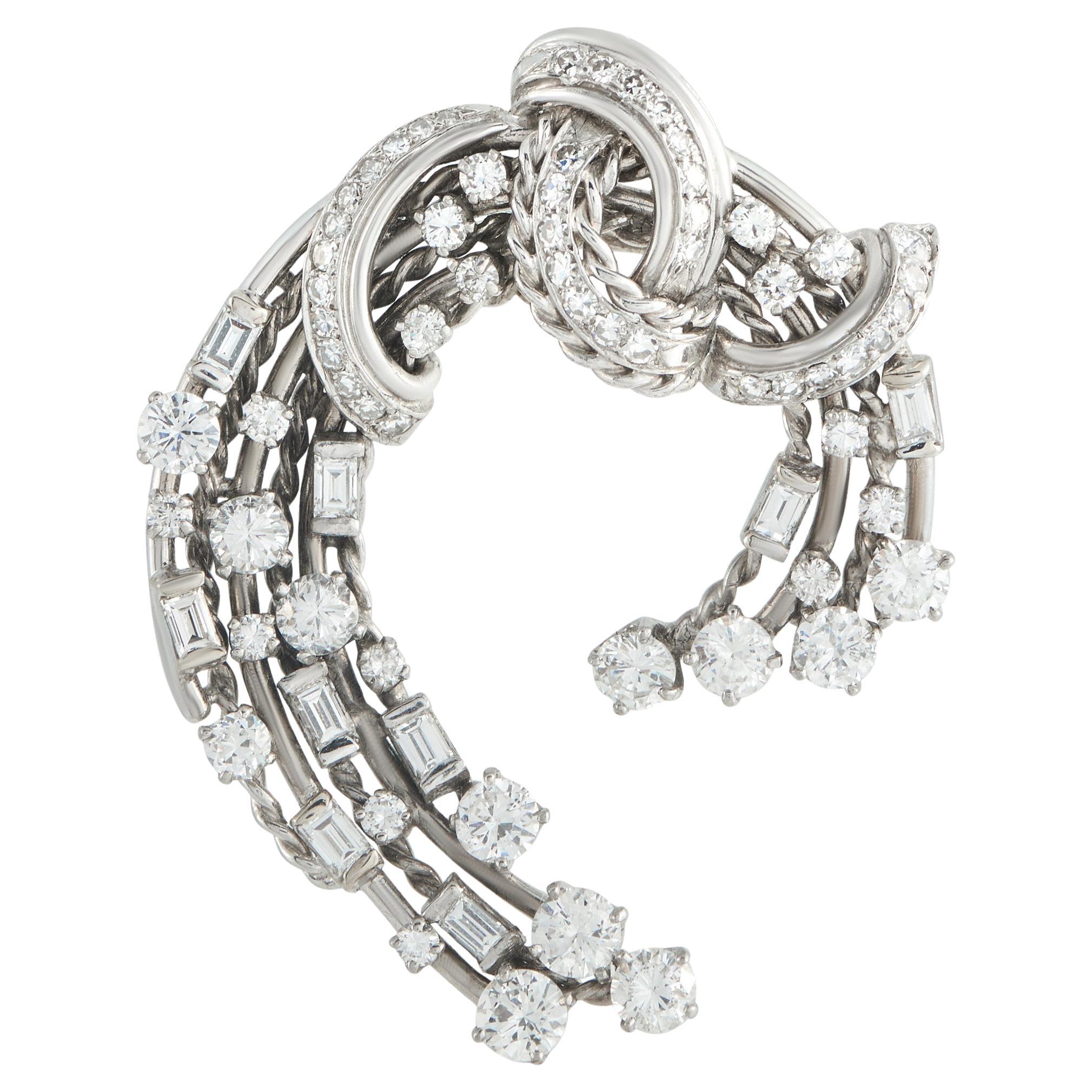 Platin 5,50ct Diamant-Brosche MF13-020626