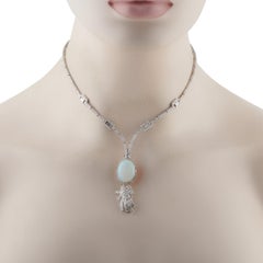 Platinum 5.60ct Diamond and Opal Necklace MF17-012826