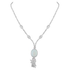 Platinum 5.60ct Diamond and Opal Necklace MF17-012826