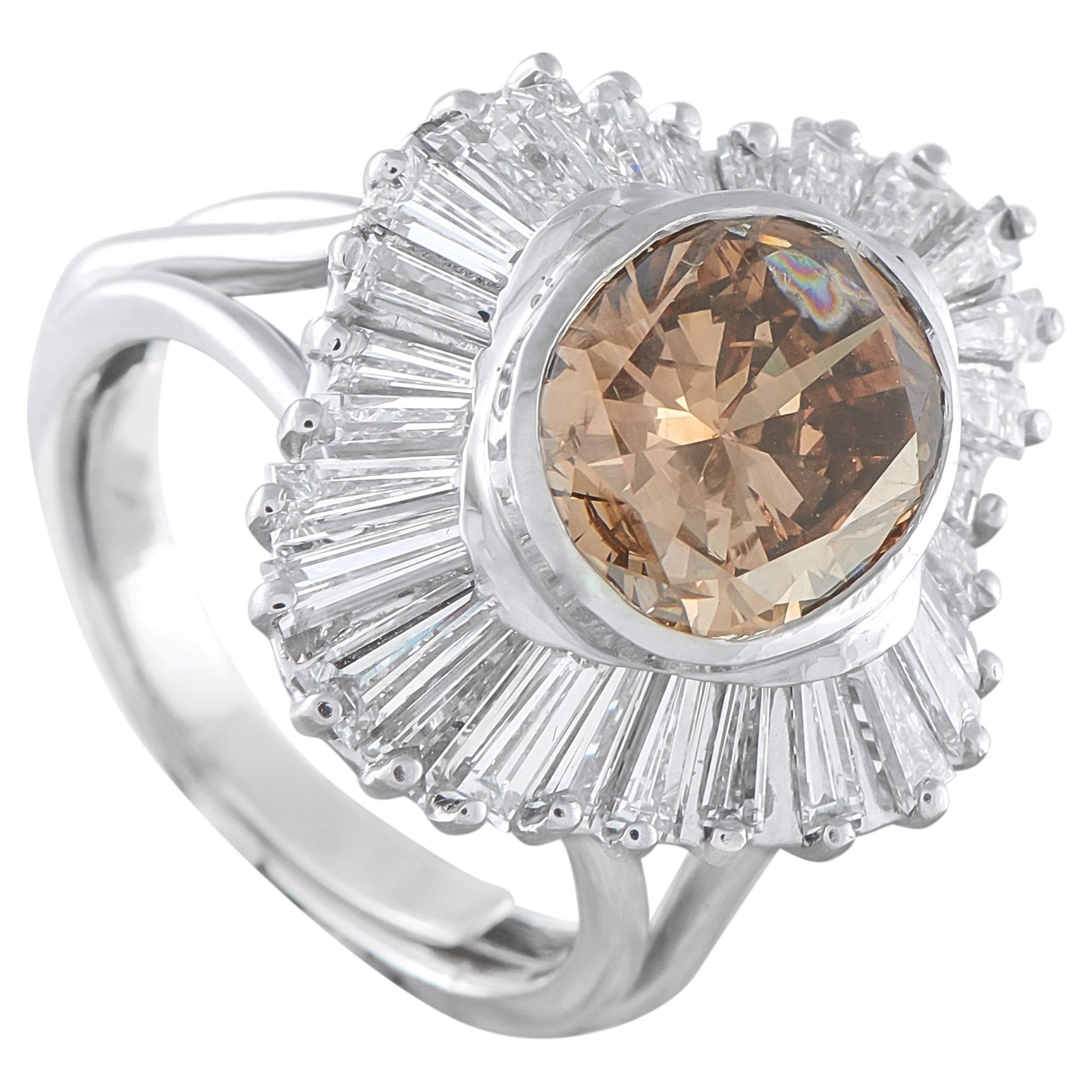 Anello Ballerina in platino con diamante da 5,82 carati MF39-031726 in vendita