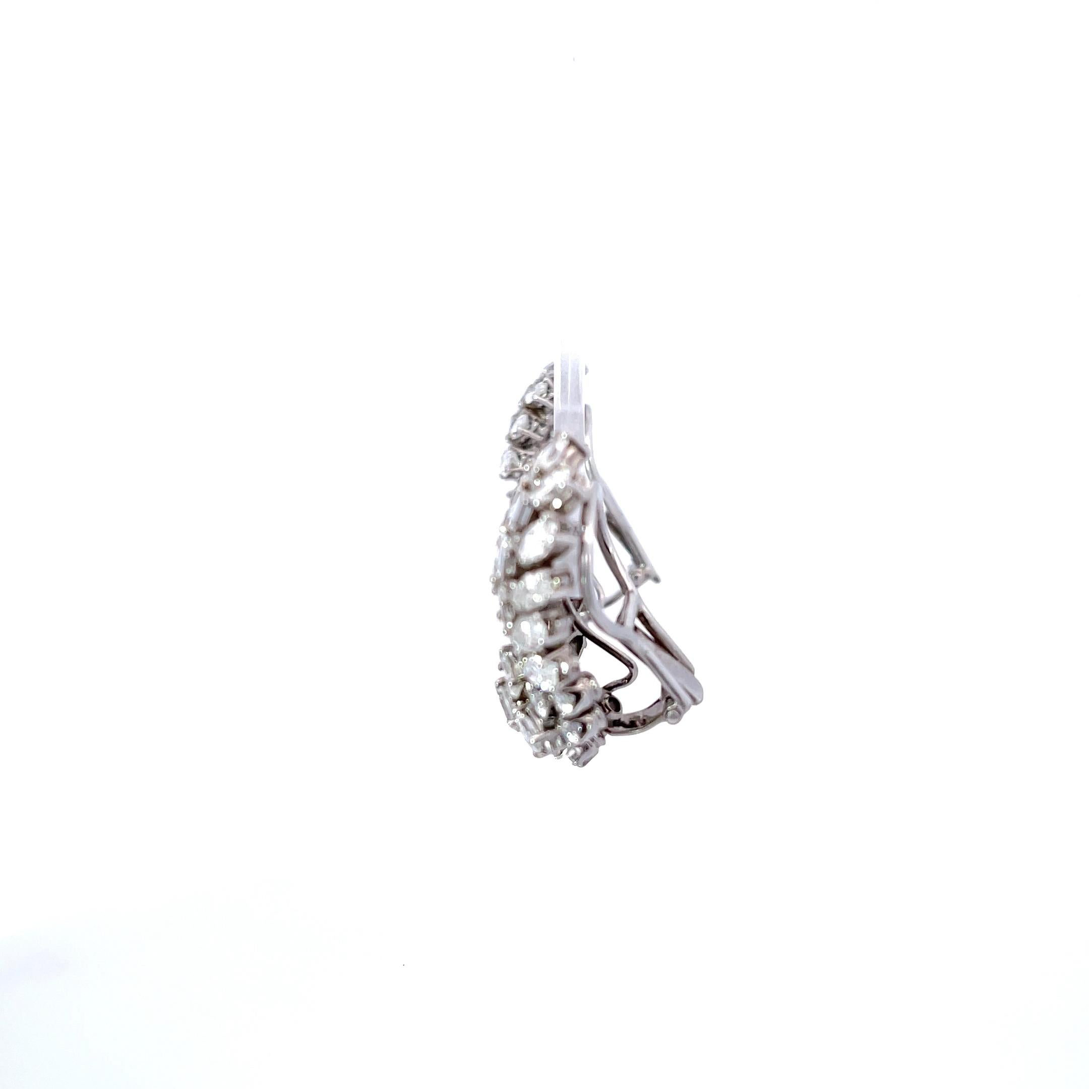 Baguette Cut Platinum 5ctw Diamond Earrings For Sale