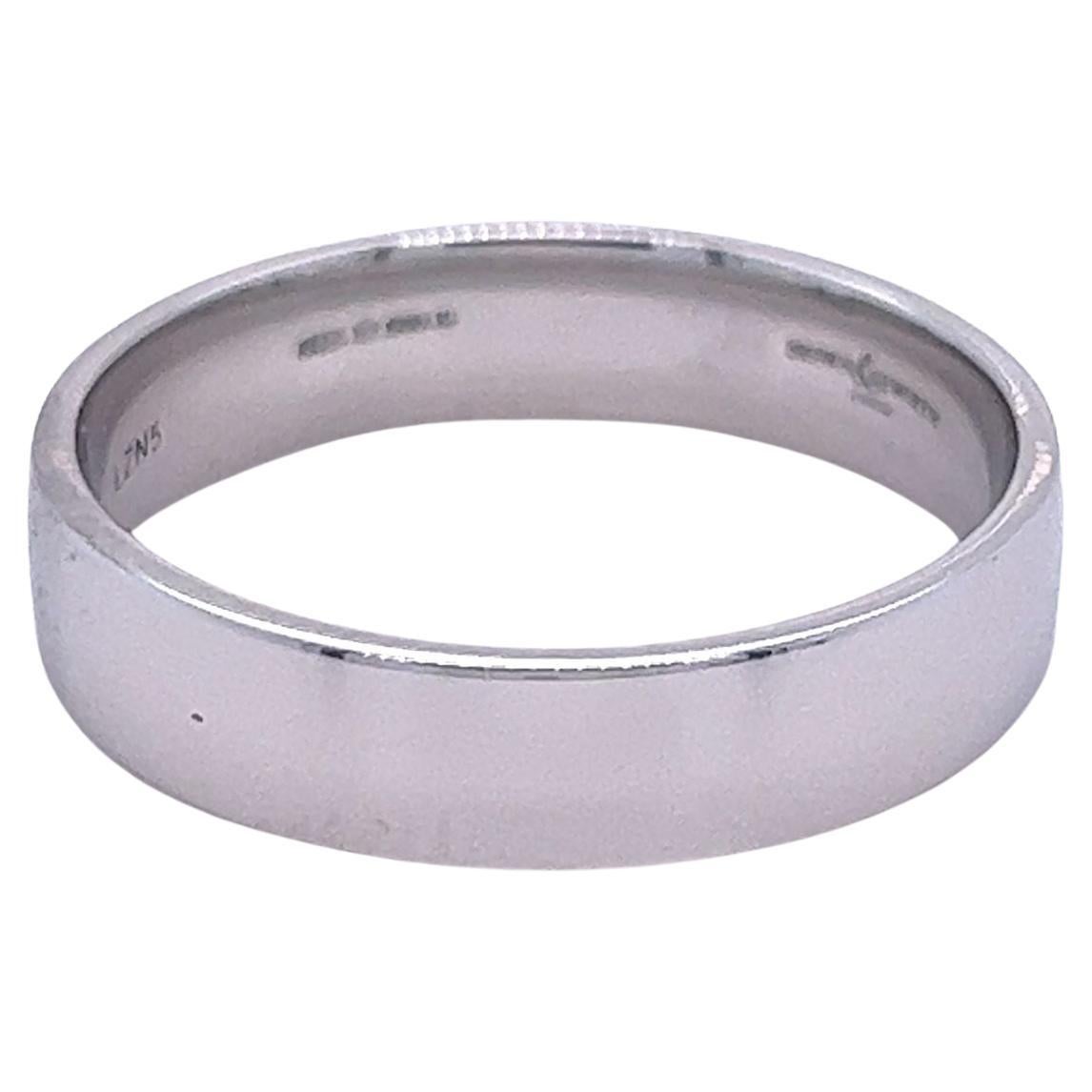 Platinum Wedding band, Low-Domed Modern Court Profile made in London For Sale