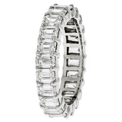 Platinum 6 Carat Emerald Cut Diamond Eternity Band