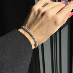 Platinum 6 Carat Round Diamond Pave Bracelet