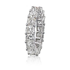 Platinum 6.00 Carat Cushion Cuts Diamond Eternity Band