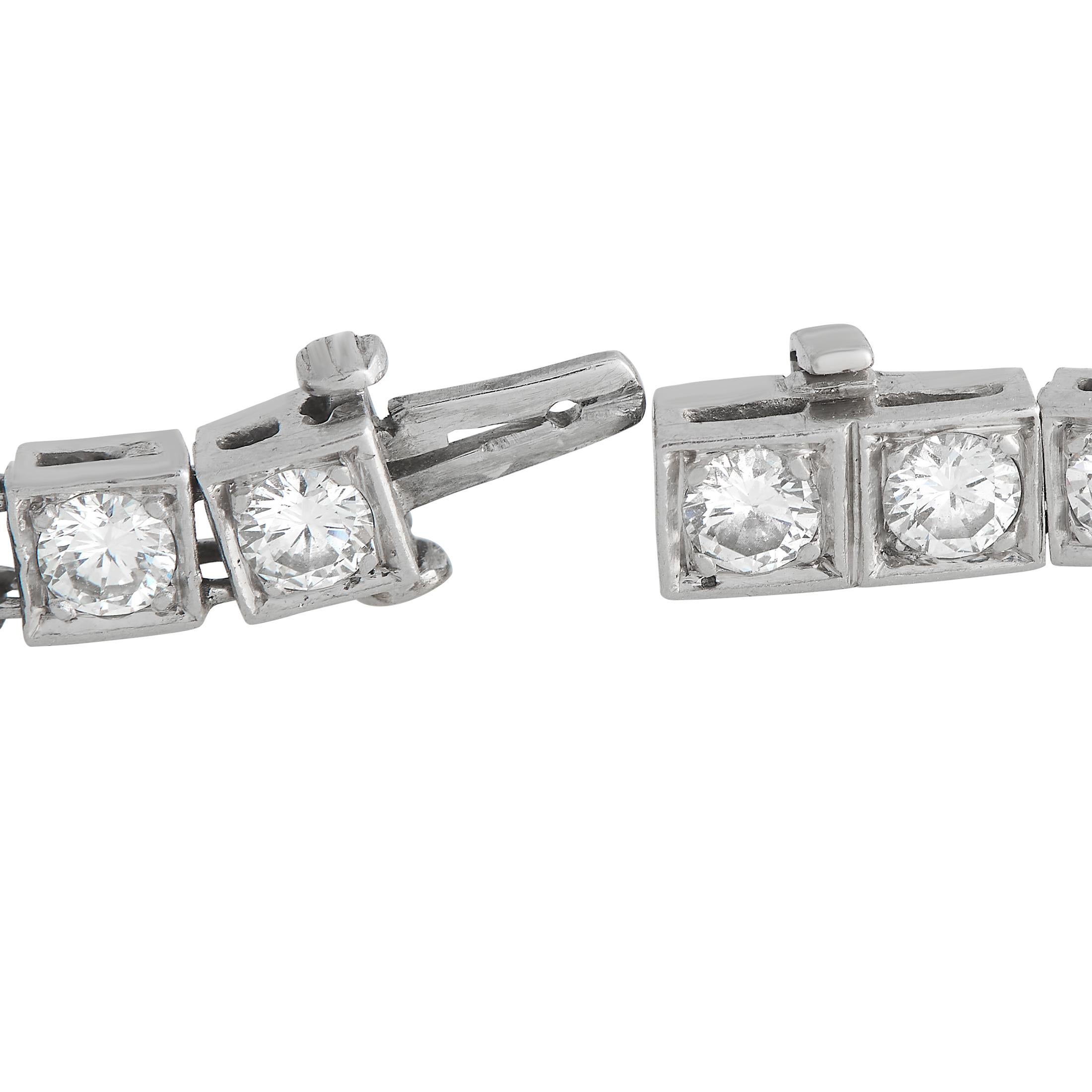 Round Cut Platinum 6.0ct Diamond Bracelet MF23-012224 For Sale