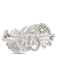 Broche en platine avec 6,0ct de diamant MF16-020626