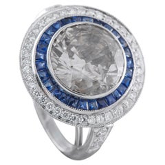 Platin 6,17ct Diamant und Saphir Ring MF21-020926