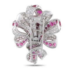 Broche en platine 6.25ct diamant et rubis MF26-012926