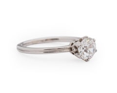 Platinum .64 Carat Old European Brilliant Diamond Engagement Ring