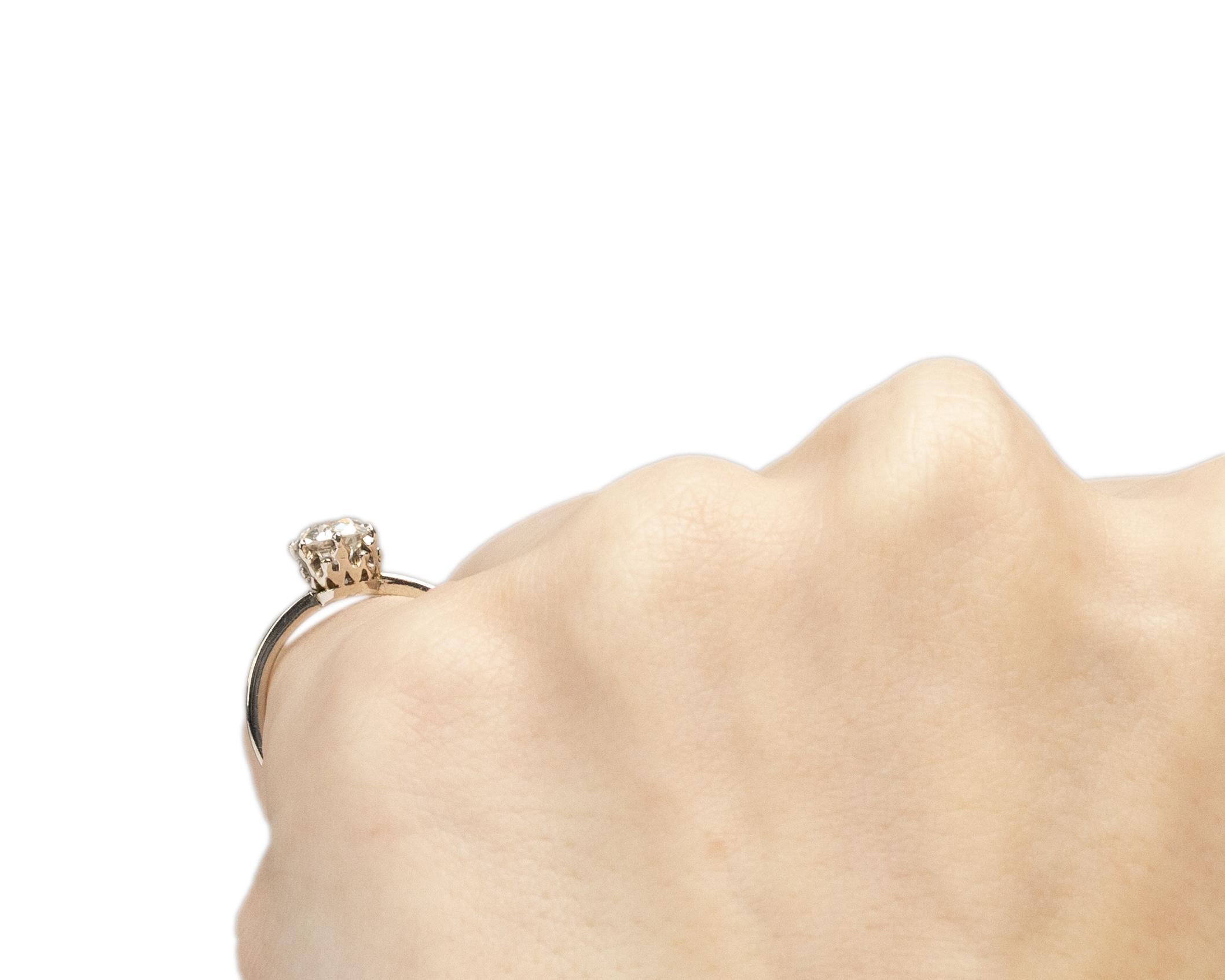 Women's Platinum .64 Carat Old European Brilliant Diamond Engagement Ring For Sale