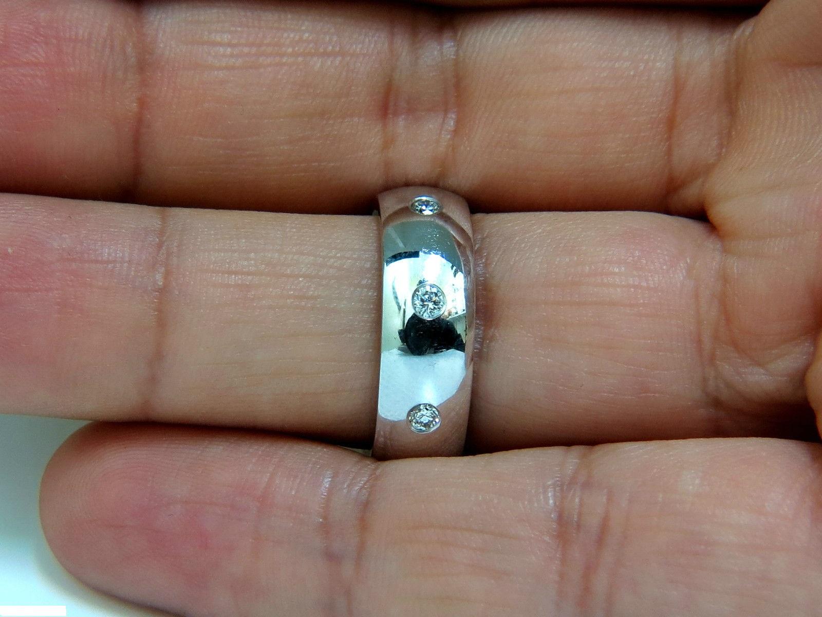 da uomo o donna Anello a fascia larga in platino con diamante da 0,65 carati in vendita