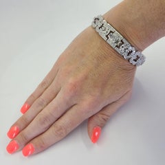 Platinum 6.50 Carat Total Weight Vintage Diamond Bracelet