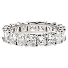 Bracelet d'éternité en platine avec diamants taille radiant de 6,50 carats