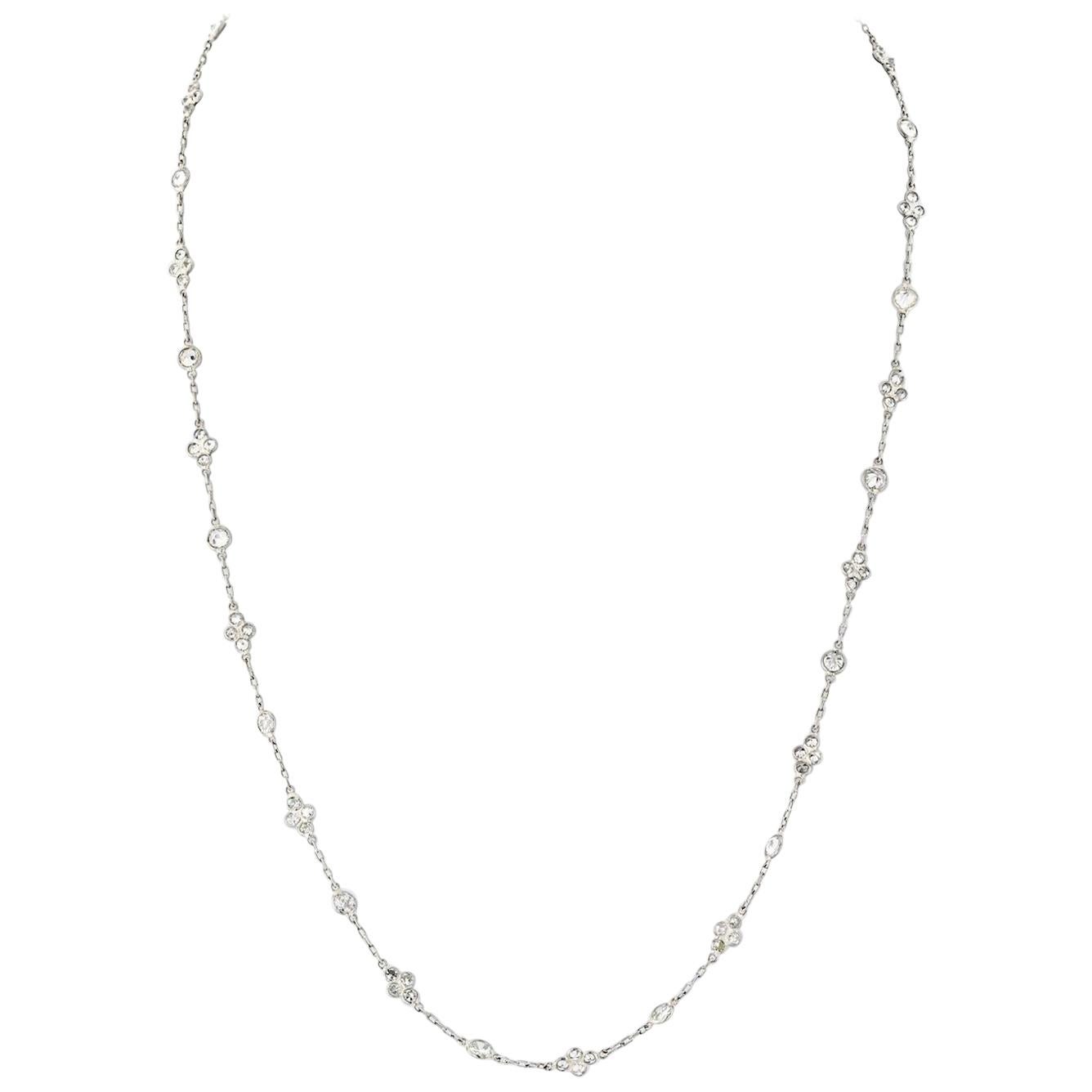 Tiffany and Co. Elsa Peretti Diamond by the Yard Platinum Necklace at ...