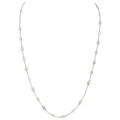 Platinum 6.75 Carat Old Cut Round Diamonds by the Yard Necklace