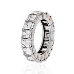 Platinum 7 Carat Emerald Cut Diamond Eternity Band