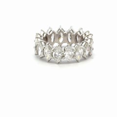Platinum 7 Carat Marquise Diamond Eternity Band Quality G-H VS2 Airline Setting