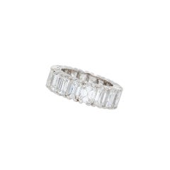Platinum Emerald Cut Natural Diamond Eternity Band