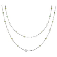 Platinum 7.13ct Diamond and Demantoid Necklace MF21-012726