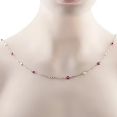 Platinum 7.25ct Diamond and Ruby Necklace MF15-012826